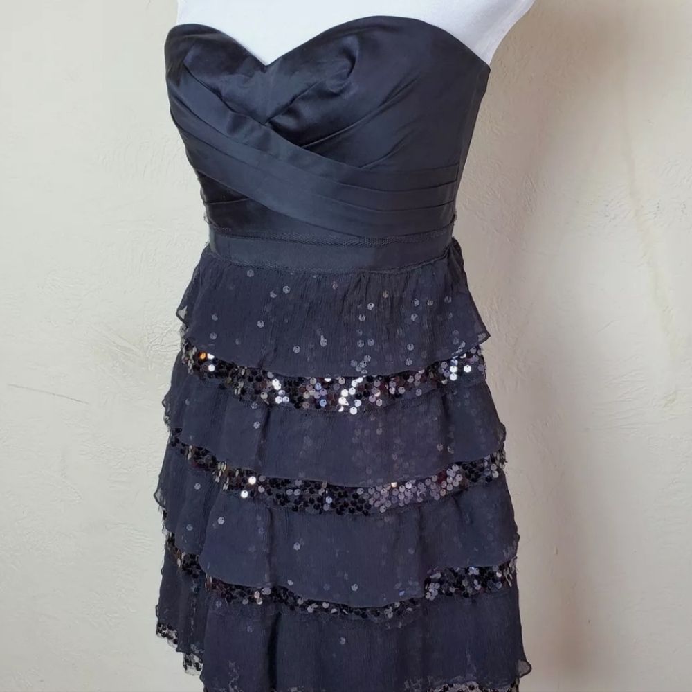 👗👛 Bcbg black Evening dress With Removable Strips